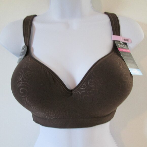 Bali 3463 Comfort Revolution Wirefree Bra (Warm Cocoa Brown Swirl)NWT Sz40D - Picture 1 of 6